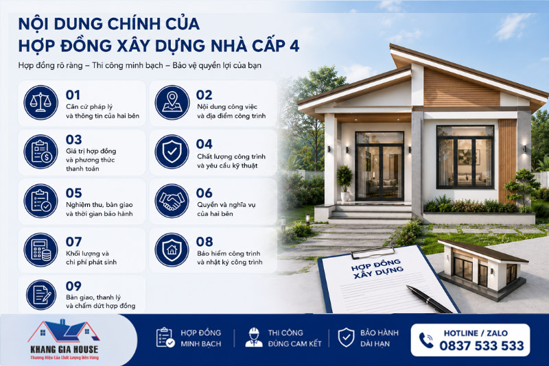 hợp đồng xây dựng nhà cấp 4 đơn giản