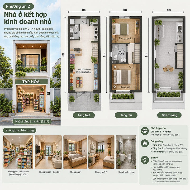 đơn vị xây nhà 2 tầng 4x8m trọn gói hcm