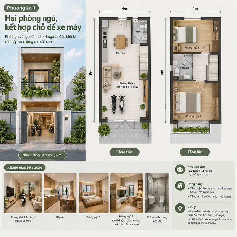 công ty thi công xây nhà 2 tầng 4x8m hcm